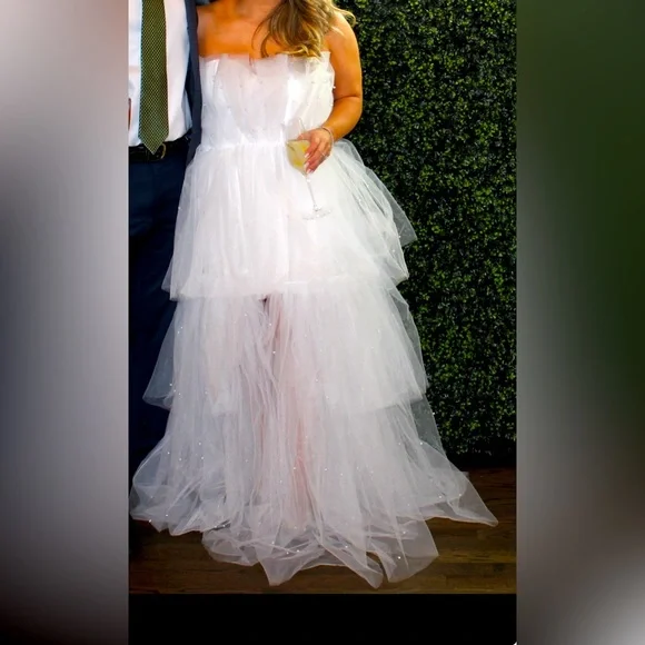 UNTAMED PETALS BY AMANDA JUDGE White High Low Dress - Picture 5 of 5